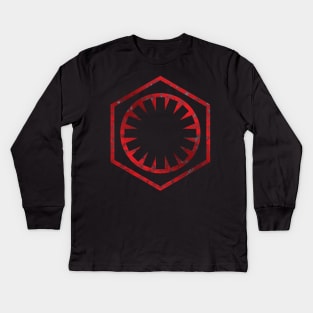 The First Order/New Imperial Logo - Red Metal Weathered Kids Long Sleeve T-Shirt